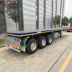 Meilleur prix Vercoe 30 40 50 tonnes 2 3 4 essieux semi-remorque à plateau plat remorque porte-conteneurs 48 pieds 40 pieds 20 pieds remorque à plateau plat à vendre - Product Image 4