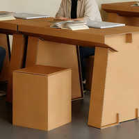 Présentoir de bureau en carton ondulé I405, table d'exposition, décoration, support pliable pour la maison
