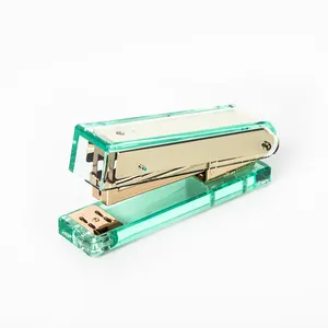 Custom Clear Desktop Acrylic Stapler Factory Price Clear Acrylic Gold Stapler Set