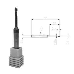 Wxsoon 2 Flutes 2mm 5650235 Helix Solid Carbide Endmills For Processing On Hard Materials Up To 55 HRC