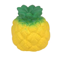 Jouets anti-stress en forme d'ananas jaune mignon, balles anti-stress en mousse PU en gros, jouets promotionnels en forme d'aliments