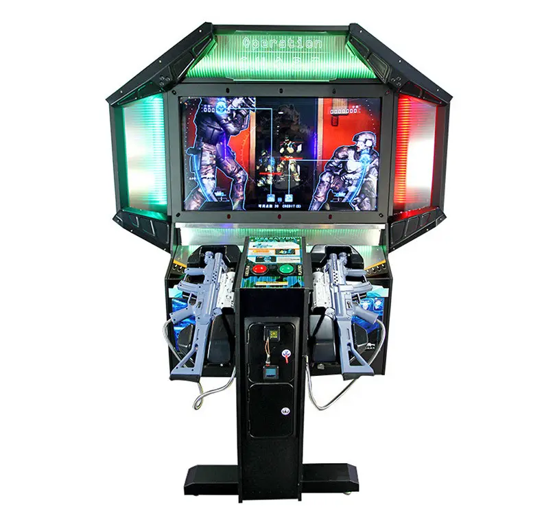 Ghost Police High Quality Coins Operated Arcade Games 55 Inches Gun Video Simulated Gunners Game For Kids