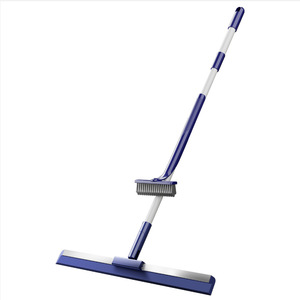 Escobilla de baño para limpiar agua, mopa mágica con tiras de silicona y cerdas, herramienta de limpieza de suelos para el hogar y el baño - Product Image 1