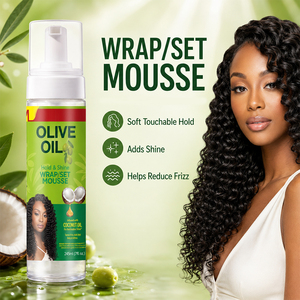 Productos de Peluquería con Aceite de <span class=keywords><strong>Oliva</strong></span> para Salón de Belleza - Mousse para el Cabello con Logotipo Personalizado, Refresca los Rizos, Aporta Ligereza y Brillo, Crema para Rizos - Product Image 3