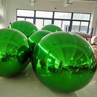 Boule miroir verte brillante gonflable, sphère réfléchissante pour fêtes, mariages, événements, décoration, grande boule brillante gonflable, ballons miroir gonflables