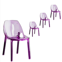Chaises de salle à manger transparentes vert menthe élégant clair acrylique cristal sans bras fantôme chaise plastique PC Optimal Restaurants