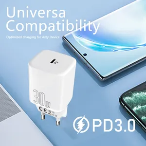 Grosir kustom pabrik kabel Data ponsel dan adaptor daya 30w Pd pengisi daya Cepat Usb C Set pengisi daya untuk Iphone Apple