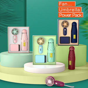 Set Regalo Mini Ventilatore e Ombrello per Bomboniere Estive, Ideale per Ospiti, Fidanzate, Compleanni e Regali per Ragazzi - Product Image 3