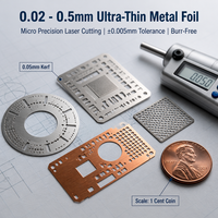 Layanan Pemotongan Laser Foil Logam Ultra-Tipis Khusus, Pemasok Stencil Shim Presisi Mikro 0,02-0,5mm dari Baja Tahan Karat, Tembaga, dan Titanium