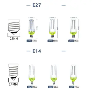20W LED التحديثية لمبات مستودع الإضاءة لمبة بديلة E27 E26 E14 B22 قاعدة IP65 للماء في الهواء الطلق داخلي led لمبة ذرة
