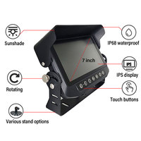 Kit de surveillance robuste 4 canaux pour véhicule avec 4 caméras de recul et connecteurs aéronautiques pour la sécurité des chantiers et des flottes
