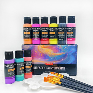 <span class=keywords><strong>Peinture</strong></span> <span class=keywords><strong>acrylique</strong></span> nacrée arc-en-ciel, 18 couleurs dégradées vibrantes, tubes de 60 ml, idéale pour la décoration des œufs de Pâques et l'art du graffiti - Product Image 6