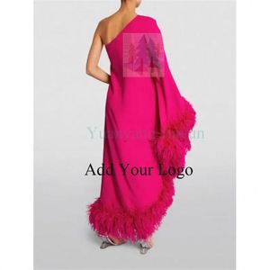 Abito da sera <span class=keywords><strong>2023</strong></span> <span class=keywords><strong>primavera</strong></span>/<span class=keywords><strong>estate</strong></span> nuova donna piuma monospalla grande Swing - Product Image 5