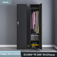 Armoire de rangement pour vêtements en métal portable à usage domestique avec casier à porte unique moderne