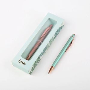 Solid Rose Gold Plated Slim Metal Click <b>Ballpoint</b> <b>Pen</b>, Minimalist Luxury Retractable Advertising Signature <b>Pen</b> Custom Laser Logo - Product Image 3