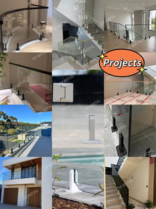 DF Recinto 12mm Panel fijo de vidrio Canal en U profundo Balcón Espiga de vidrio Sin marco Espigas de vidrio negro Balaustrada de canal - Product Image 5