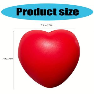 Custom Logo PU Foam Stress Ball Red Heart Shape Soft PU Foam Stress Ball Heart Shape Anti Stress Ball Gift for Party Children - Product Image 3