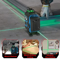MYJ Instrument de mesure laser vert à 16 lignes, rotatif à 360 degrés, portée 30m, avec trépied haute performance