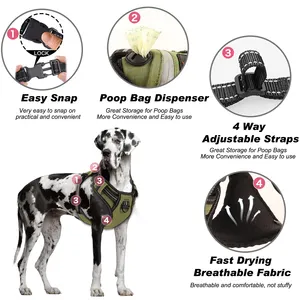 Dog Harness No Pull Breathable Heavy Duty Large Training Tactical Service Custom Pet Dog Harness