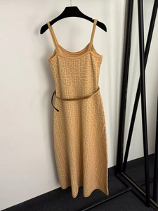 Robe décontractée pour femme avec nouveau motif jacquard <span class=keywords><strong>labyrinthe</strong></span>, col à chaîne perlée et bretelles tricotées - Product Image 6