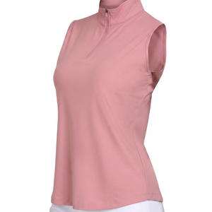 Chaleco de equitación sin mangas para mujer con media cremallera y cuello alto, ropa deportiva ecuestre para entrenamiento al aire libre - Product Image 1