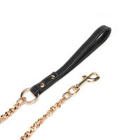 Laisse pour chien Hanyang OEM personnalisée, tendance, robuste, fine, en métal, type chaîne cubaine, avec mousqueton pivotant en métal / anneau de traction en cuir