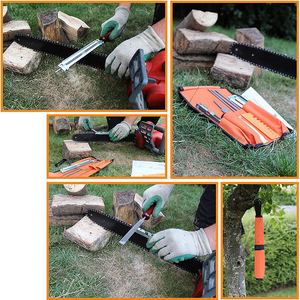 Kit d'affûtage de tronçonneuse professionnel de 10 pièces avec manche en bois dur diamant outils d'affûtage de fichiers de barre de guidage de fichier rond/plat - Product Image 5