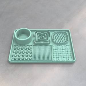 Silicone Slow Food Training Lamber Pad para Cat <span class=keywords><strong>Dog</strong></span> <span class=keywords><strong>Magic</strong></span> Food Grade Lamber Tigela Ventosa Pet Tigelas - Product Image 1