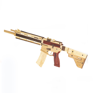 Kit de Matériel de Bricolage pour Fusil d'Assaut M416 en <span class=keywords><strong>Bois</strong></span> Massif avec Bande Élastique - Jouet d'Assemblage DIY pour le Travail du <span class=keywords><strong>Bois</strong></span> - Product Image 1