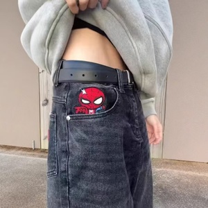 <span class=keywords><strong>Pantaloni</strong></span> in Denim strappati ricamati di <span class=keywords><strong>ragno</strong></span> per uomo e donna, con un fantastico stile Ueno e una vestibilità Hip-hop, Design a gamba dritta. - Product Image 3