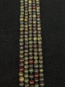 High Quality Dragon Blood Jasper Polished Round Loose Green Red Spotted Beads for DIY Bracelet Making 4/6/8/10mm - Product Image 5