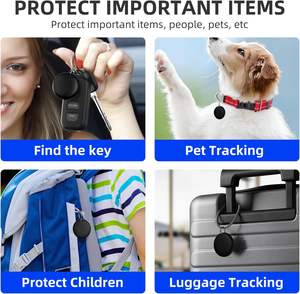 300 תגי מעקב חכמים לחיות מחמד עם <span class=keywords><strong>GPS</strong></span>, דגם 2P, עשויים פלסטיק, עם סוללה למשך שנה, לאיתור חיות מחמד/ארנק/תיק גב/מזוודות (שחור) - Product Image 6