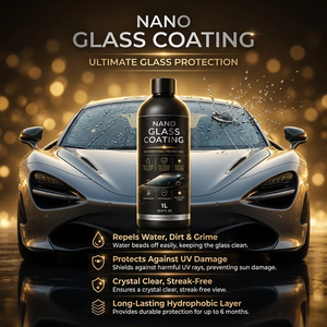 GRAPHONEX 1L น้ำยาเคลือบแก้วนาโนเกรดมืออาชีพสำหรับรถยนต์ ปกป้องกระจกและสีรถ ป้องกันน้ำและสิ่งสกปรก - Product Image 6