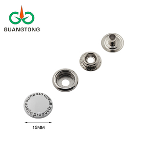 Tùy Chỉnh In Ấn 15 Mm Nickel Mạ Vòng Báo Chí Mùa Xuân Bốn Phần Brass Snap Nút Cho Quần Áo Da - Product Image 4