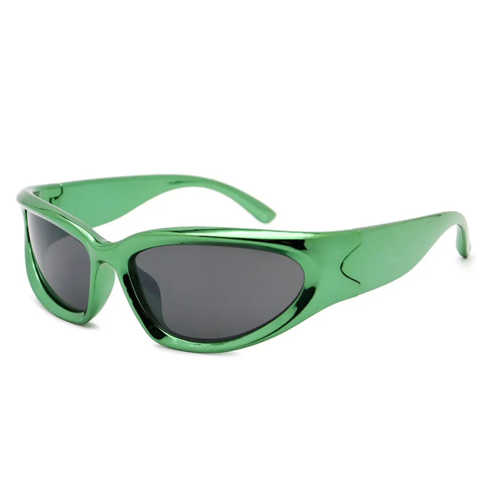 VIFF HPS22054 Aliens Wrap Around Shades Futuristic Oval Trendy Eyewear Y2K Sun Glasses Sunglasses for Women Men