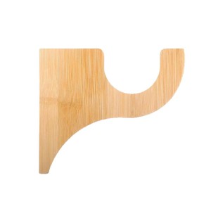 Soporte de madera para barra de cortina, montado en la pared, de bambú, semicircular, para almacenamiento en el hogar. - Product Image 5