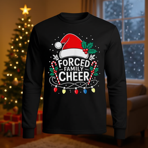 Camiseta de manga larga Forced Family Cheer para las fiestas navideñas - Product Image 3