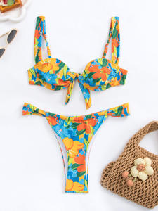 Traje <span class=keywords><strong>de</strong></span> baño con almohadilla para el pecho y estampado Floral Sexy para mujer, conjunto <span class=keywords><strong>de</strong></span> Bikinis <span class=keywords><strong>de</strong></span> baño dividido, traje <span class=keywords><strong>de</strong></span> baño brasileño <span class=keywords><strong>de</strong></span> <span class=keywords><strong>dos</strong></span> piezas - Product Image 5