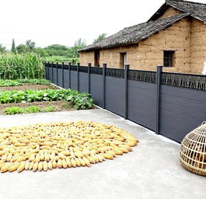 <strong>Secure</strong> WPC <strong>Fencing</strong> Panels Termite Resistant Outdoor Co-extruded Durable Waterproof WPC Aluminum Alloy Post <strong>Fencing</strong> and Gates - Product Image 2