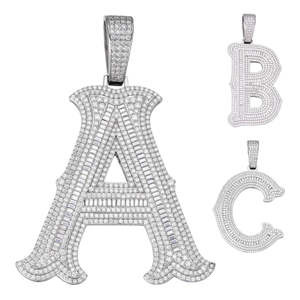 Colgantes de Moissanita Personalizados con Letras de Hip Hop, de Plata de Ley, Unisex, Joyería de Fiesta de Moda, Estilo Clásico Lujoso, Venta al por Mayor - Product Image 1