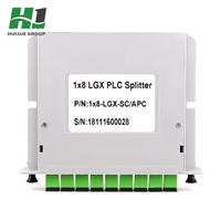 Splitter PLC Single Mode 1x4 HJ Plug-in dengan Adaptor LC/APC, Kaset Pemasangan Cepat untuk Sistem Kotak Kabel Terstruktur, Garansi 2 Tahun