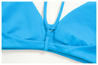 Soutien-gorge de sport sans couture à fines bretelles spaghetti pour femme avec logo personnalisé, col en V, extensible, pour yoga, entraînement, fitness, athlétisme