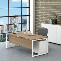 Bureau de direction simple en acajou, mobilier de bureau moderne, bureau de direction