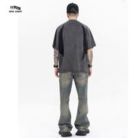 T-shirt oversize en fil de fer égyptien Femme oversize One Aize Vintage Beatles Designs Hommes Gris Bleu Poids lourd Manches courtes