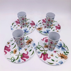 Nhà cung cấp Trung Quốc của tùy chỉnh in <span class=keywords><strong>8</strong></span> cái thân thiện với môi <span class=keywords><strong>melamine</strong></span> đặt bữa ăn tối tái sử dụng bộ đồ ăn bằng nhựa cho các bữa tiệc ngoài trời dã ngoại - Product Image 4