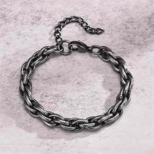 Custom Hip Hop <b>Mens</b> Stainless Steel Bracelet Jewelry Vintage Fashion Rope Chain Bracelet - Product Image 3