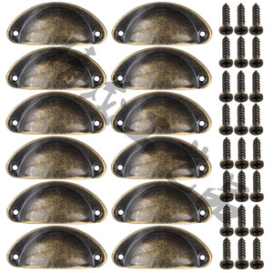 Furniture Handle Oval Iron Drawer Pull 82mm Retro Traditional Style Durable Cabinet Hardware - Product Image 1