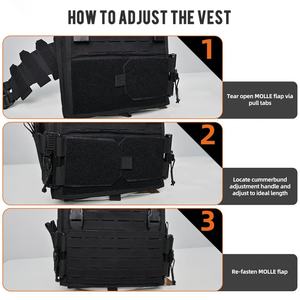 Gilet tactique avec 4 pochettes pour chargeurs, en nylon 1000D, porte-plaques Molle, panneau arrière en maille à libération rapide pour l'entraînement - Product Image 5