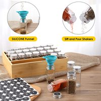 Estante de bambú con montaje en pared para cocina, estante de especias con frascos, organizador de Bambú