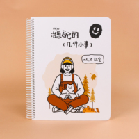Cuaderno Espiral con Ilustraciones de Dibujos Animados, A5, Encuadernado con Espiral Metálica, 100 Hojas, Tapa Dura, Regalo para Estudiantes, Material de Oficina